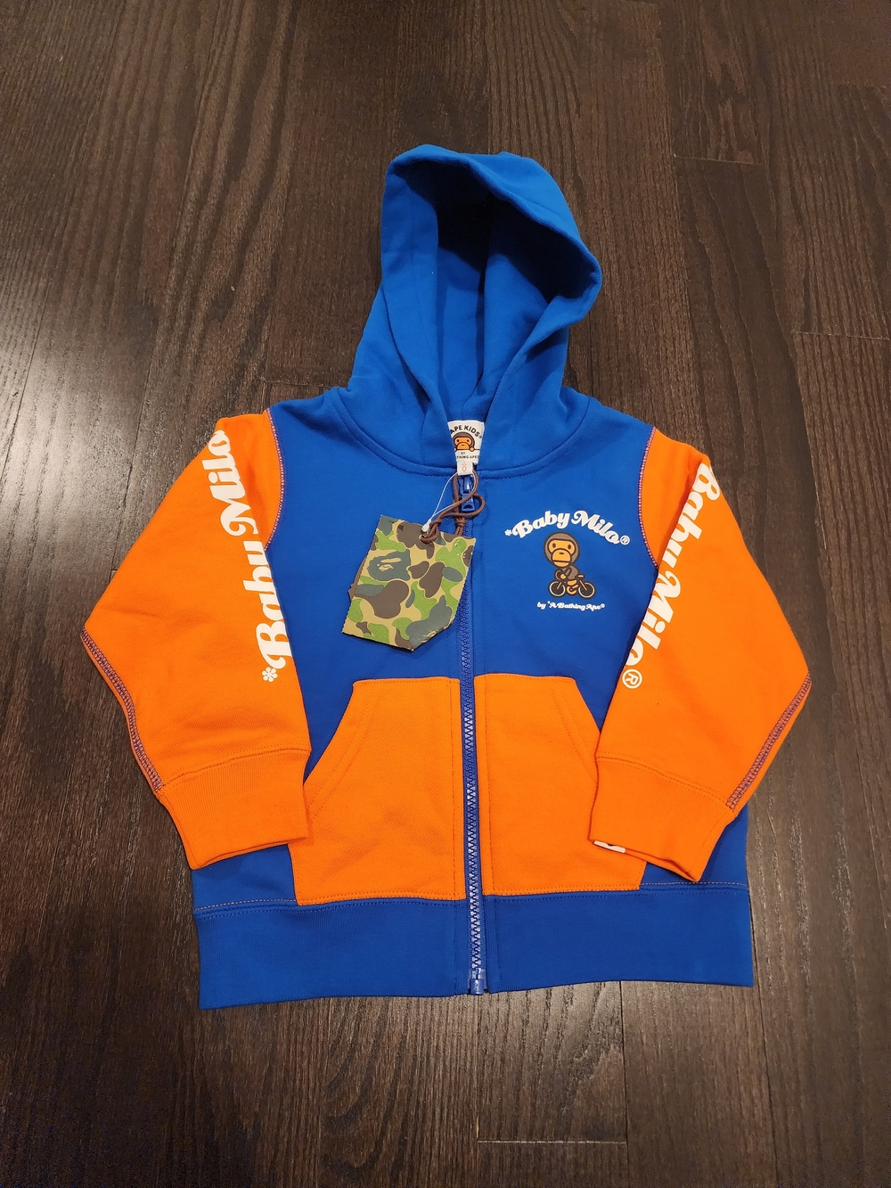 Baby Milo Kids Blue & Orange Zip Hoodie